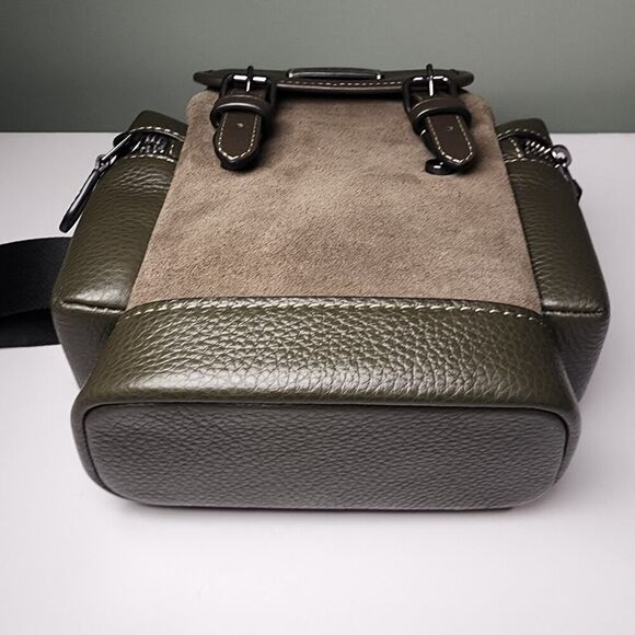 NWT Coach CCE79 Sprint Sling Pack Suede Small Messenger Bag Uniform Green - Picture 7 of 7